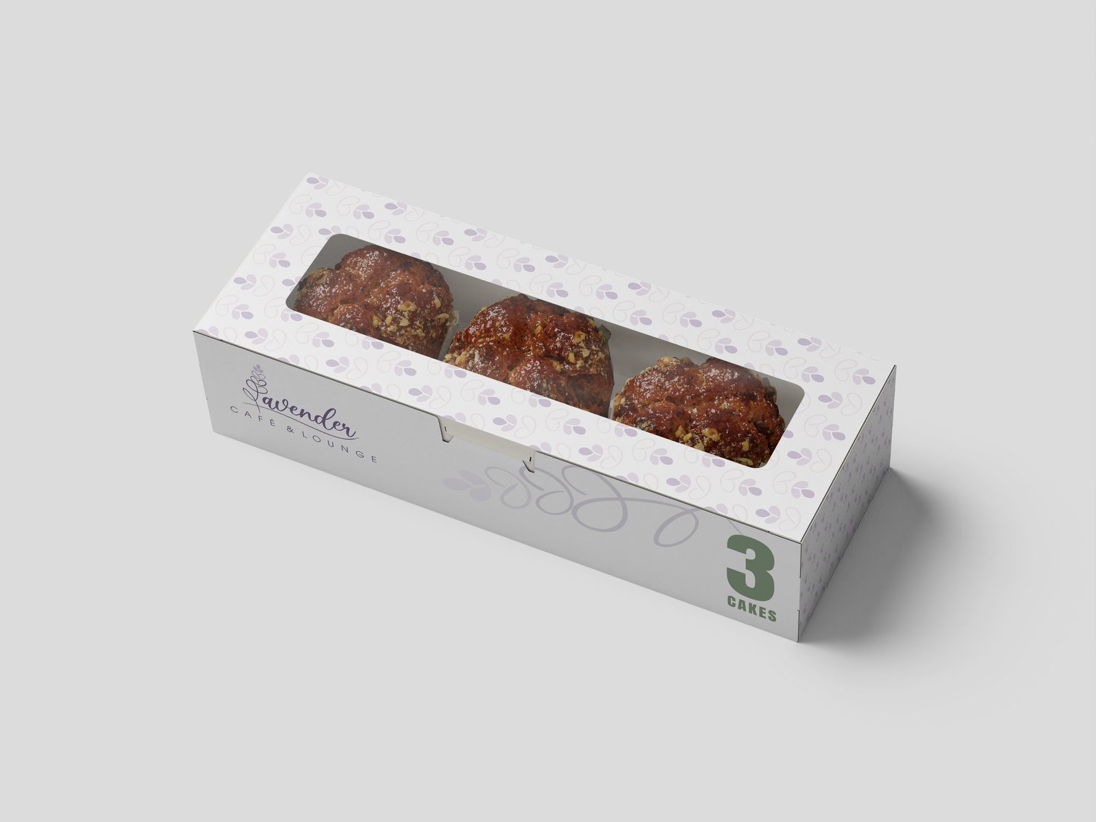 Lavender branded cake box